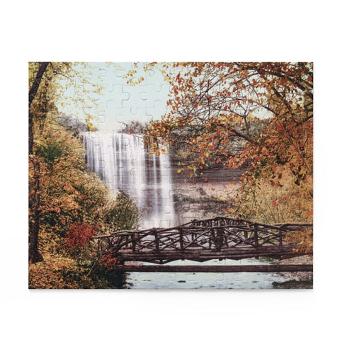 Vintage Minnehaha Falls in Autumn 1901 Puzzle (120, 252, 500-Piece)