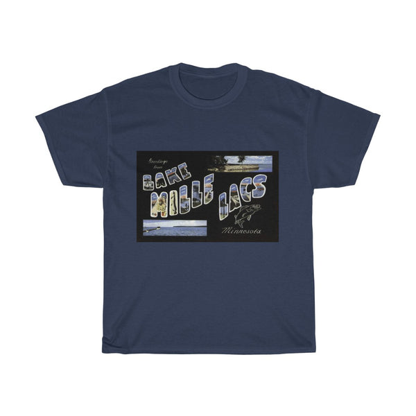 Greetings from Lake Mille Lacs Unisex Heavy Cotton Tee