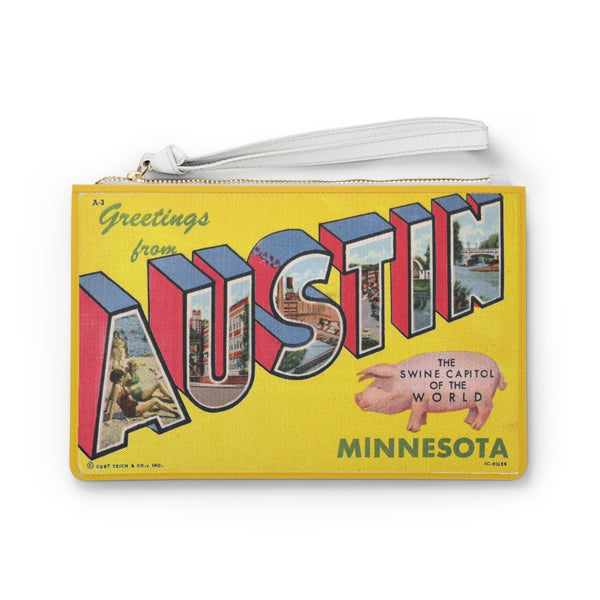Greetings from Austin Minnesota 1951 Clutch Bag