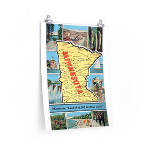 Minnesota Map Premium Matte vertical posters