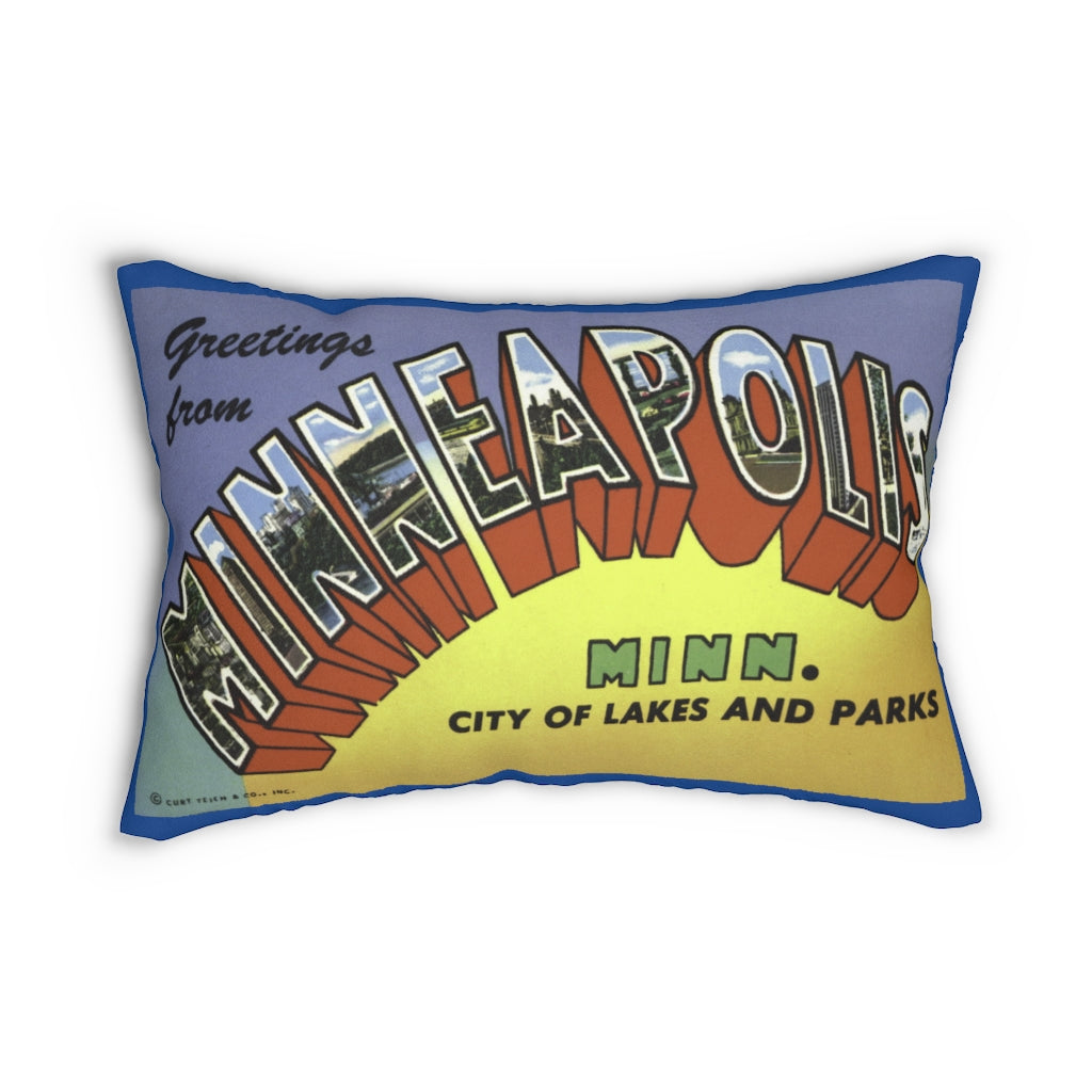 Greetings from Minneapolis Spun Polyester Lumbar Pillow