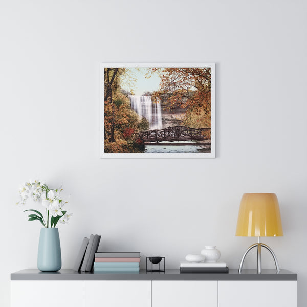 Vintage Minnehaha Falls in Autumn 1901 Premium Framed Horizontal Poster