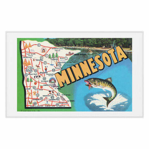 Minnesota Map with Walleye Dornier Rug