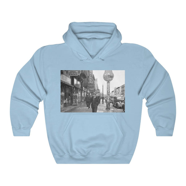 Washington Avenue in Minneapolis Minnesota 1940s Unisex Heavy Blend™ Hooded Sweatshirt