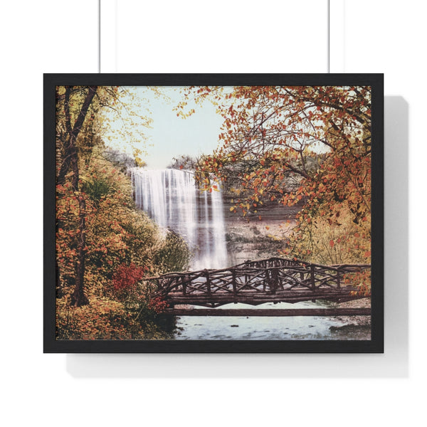 Vintage Minnehaha Falls in Autumn 1901 Premium Framed Horizontal Poster