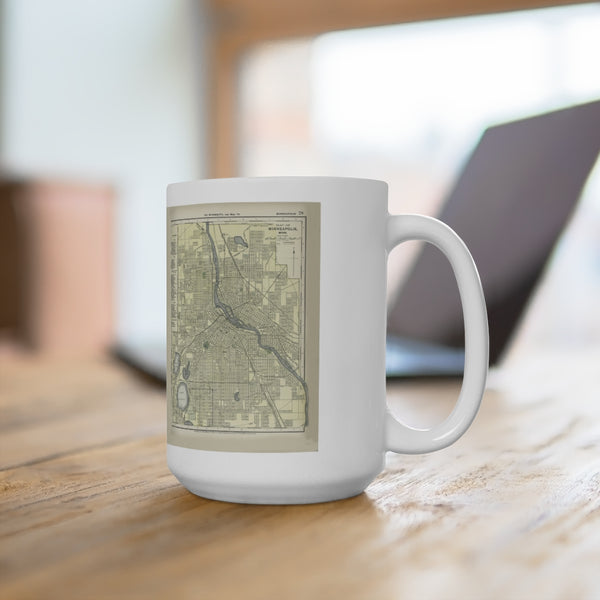 Historic 1891 Map of Minneapolis, Minnesota Ceramic Mug 15oz
