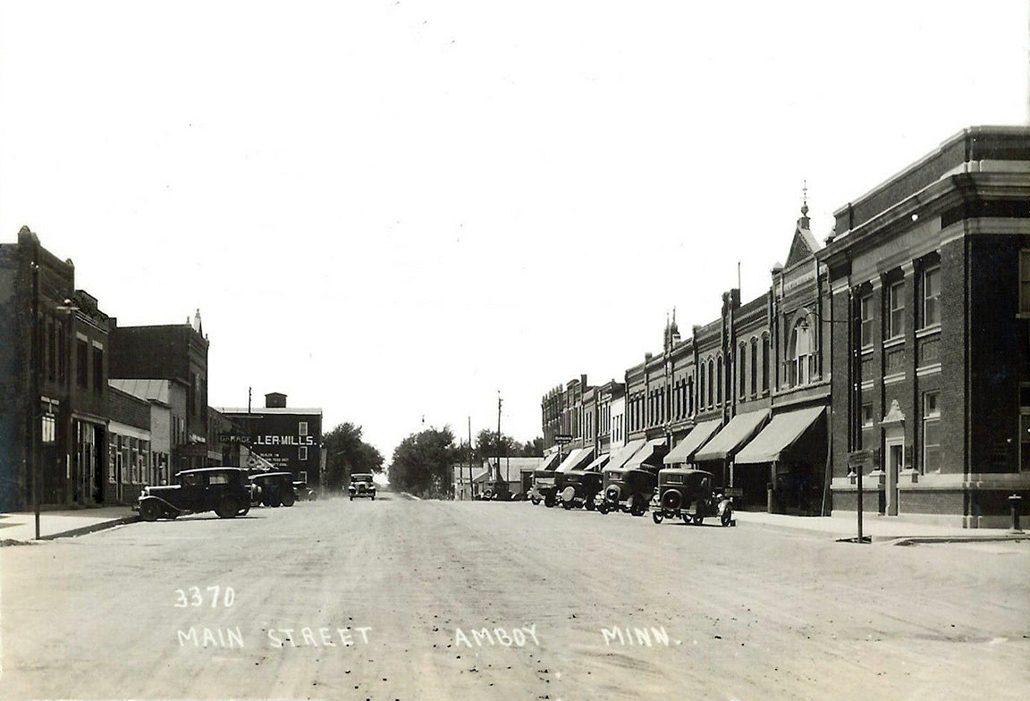 Main Street, Amboy, Minnesota, 1940s Print