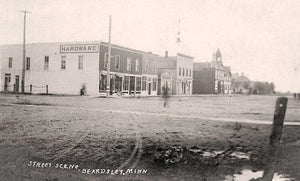 Street scene, Beardsley, Minnesota, 1910s Postcard Reproduction