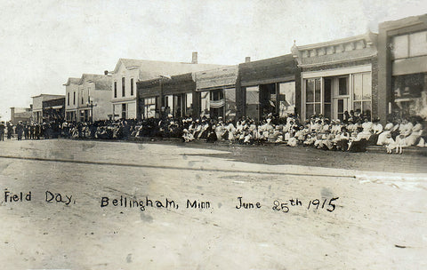 Field Day, Bellingham, Minnesota, 1915 Postcard Reproduction