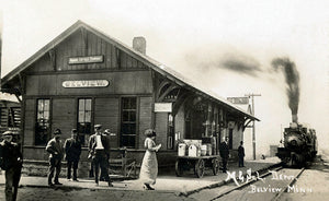 Minneapolis & St. Louis Railroad Depot, Belview, Minnesota, 1910 Print