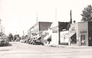 Street scene, Big Lake, Minnesota, 1930s Postcard Reproduction