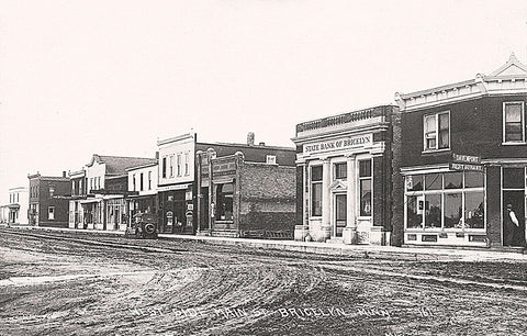 West side of Main Street, Bricelyn, Minnesota, 1910s Postcard Reproduction
