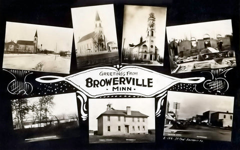 Multiple scenes of Browerville Minnesota, 1909 Postcard Reproduction