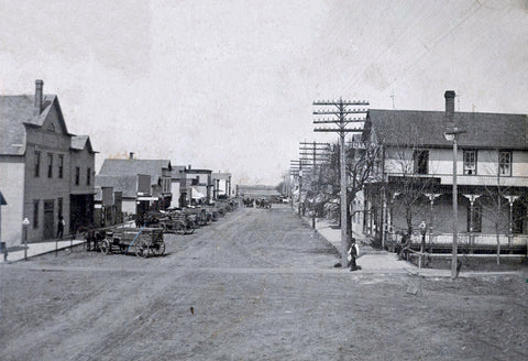 Street scene, Buffalo Lake, Minnesota, 1909 Postcard Reproduction