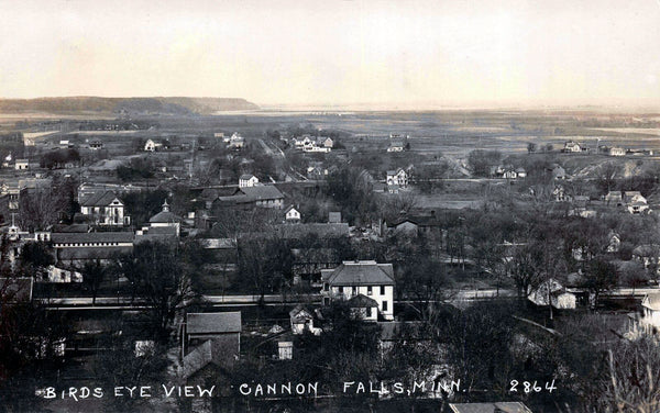 Birds-eye View of Cannon Falls, Minnesota, 1910s Postcard Reproduction