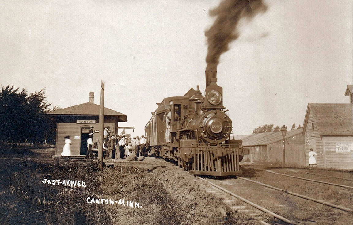 Depot, Canton, Minnesota, 1907 Postcard Reproduction