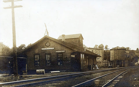 Railway Depot. Carver, Minnesota, 1910s Postcard Reproduction