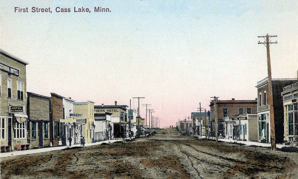 First Street, Cass Lake, Minnesota, 1916 Postcard Reproduction