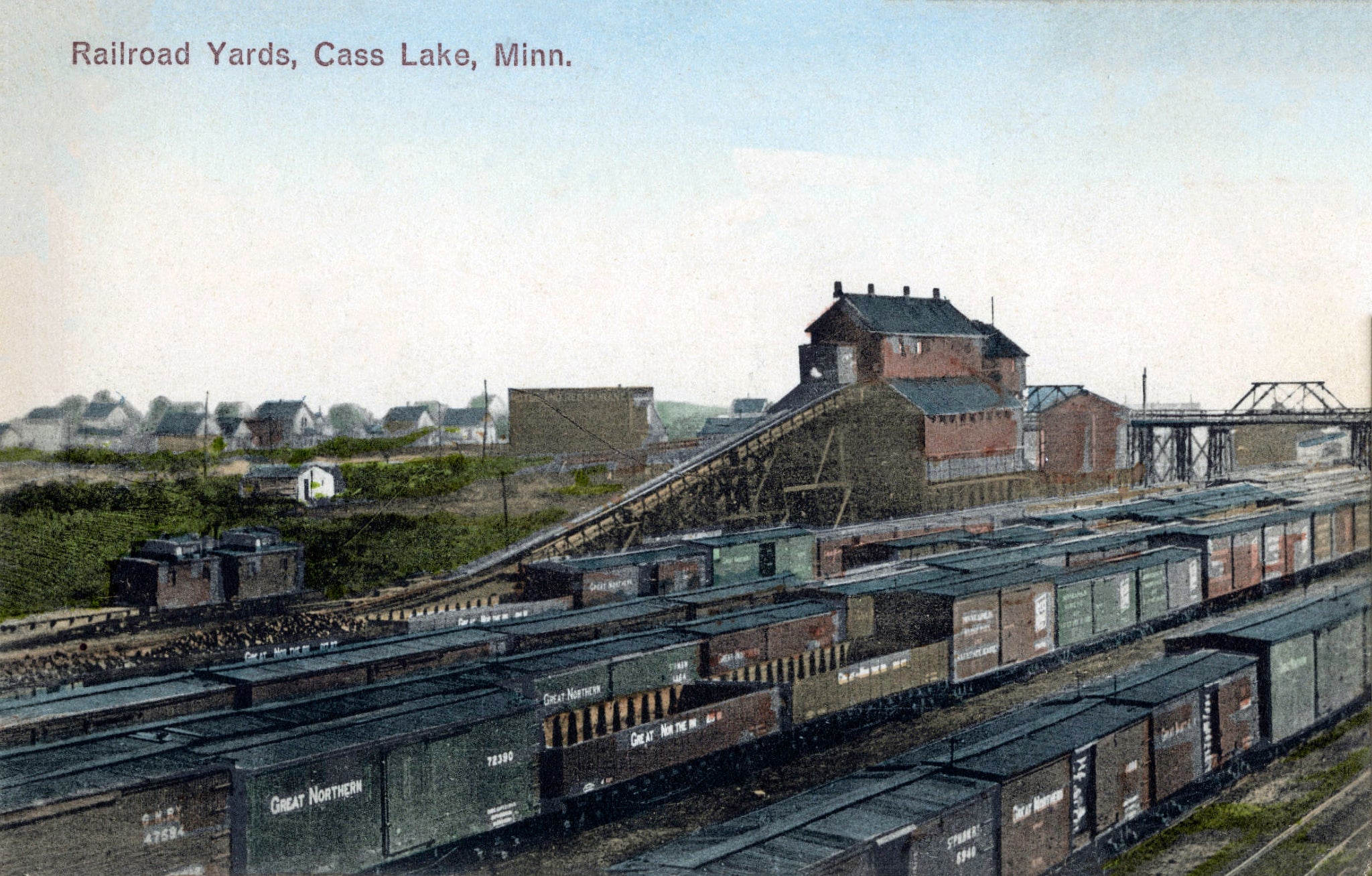 Great Northern Railroad Yards, Cass Lake, Minnesota, 1915 Print