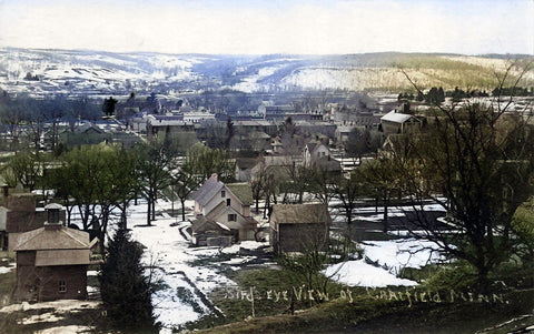 Birds-eye View of Chatfield Minnesota 1910s Postcard Reproduction