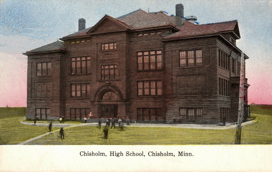 Chisholm High School, Chisholm, Minnesota, 1908 Postcard Reproduction