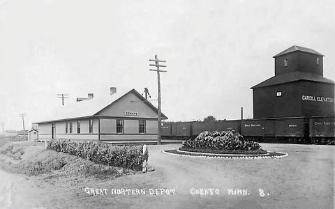 Great Northern Depot, Cokato, Minnesota, 1918 Postcard Reproduction