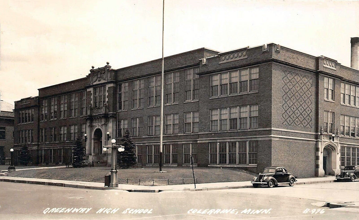 Greenway High School, Coleraine, Minnesota, 1939 Postcard Reproduction