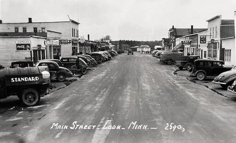 Main Street, Cook, Minnesota, 1940s Postcard Reproduction