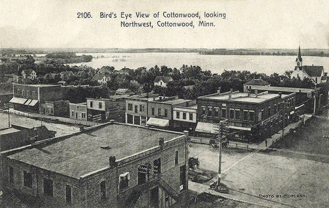 Birds-eye view, Cottonwood, Minnesota, 1910s Postcard Reproduction