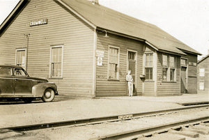 Northern Pacific Depot in Cromwell, Minnesota, 1940s Postcard Reproduction