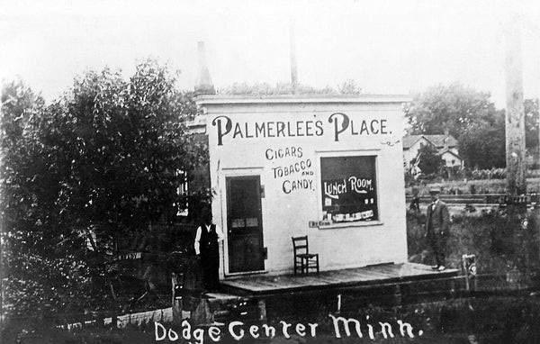 Palmerlee's Cigars, Tobacco, and Candy, Dodge Center, Minnesota, 1910s Postcard Reproduction