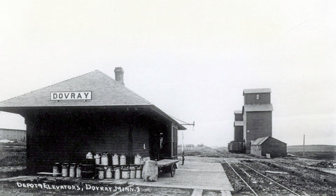 C StP M & Omaha Railroad Depot, Dovray, Minnesota, 1910s Print