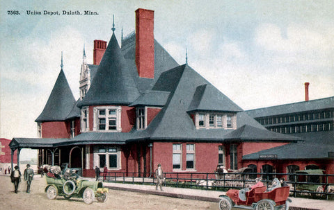 Union Depot Duluth Minnesota 1910s Postcard Reproduction Poster