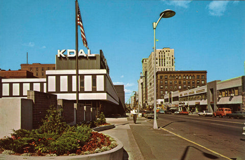Superior Street and KDAL Studios, Duluth, Minnesota, 1970s Postcard Reproduction