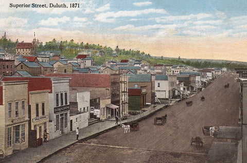 Superior Street, Duluth, Minnesota 1871 Postcard Reproduction