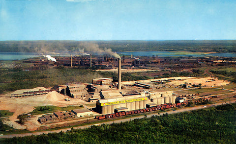 Universal Atlas Cement Company and US Steel plant, Duluth, Minnesota, 1960s Postcard Reproduction