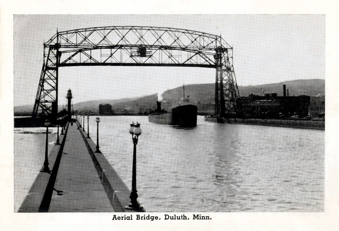 Aerial Lift Bridge, Duluth, Minnesota, 1930 Postcard Reproduction