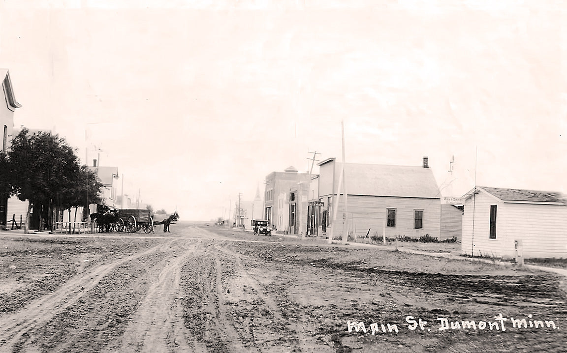 Main Street, Dumont, Minnesota, 1908 Postcard Reproduction