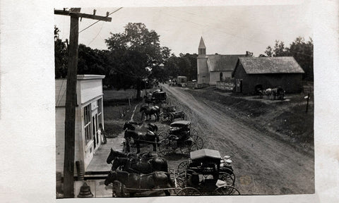 Street scene, East Chain, Minnesota, 1910 Postcard Reproduction