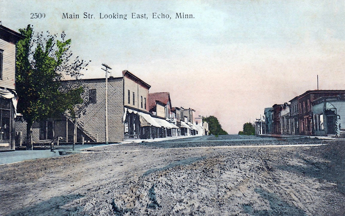 Main Street looking east, Echo Minnesota, 1910 Print