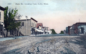 Main Street looking east, Echo Minnesota, 1910 Print