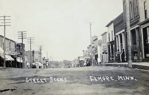 Street scene, Elmore Minnesota, 1910 Print