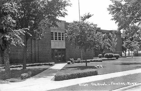 High School, Fairfax, Minnesota, 1950s Postcard Reproduction