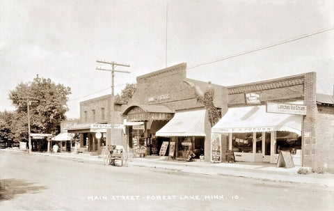 Main Street, Forest Lake, Minnesota, 1922 Print