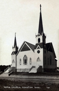 Norwegian Church, Fosston, Minnesota, 1910s Postcard Reproduction