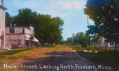Main Street Freeborn Minnesota 1909 Postcard Reproduction