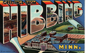 Greetings from Hibbing Vintage 1940s Postcard Prints