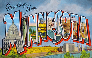 Greetings from Minnesota Vintage 1940s Postcard Prints