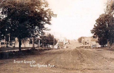 Street scene, Good Thunder, Minnesota, 1910s Postcard Reproduction