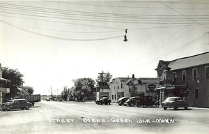 Street scene, Green Isle, Minnesota, 1940s Postcard Reproduction